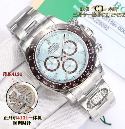 C1 Factory ROLEX Daytona Series 4131 Movement Premium Light Blue Watch